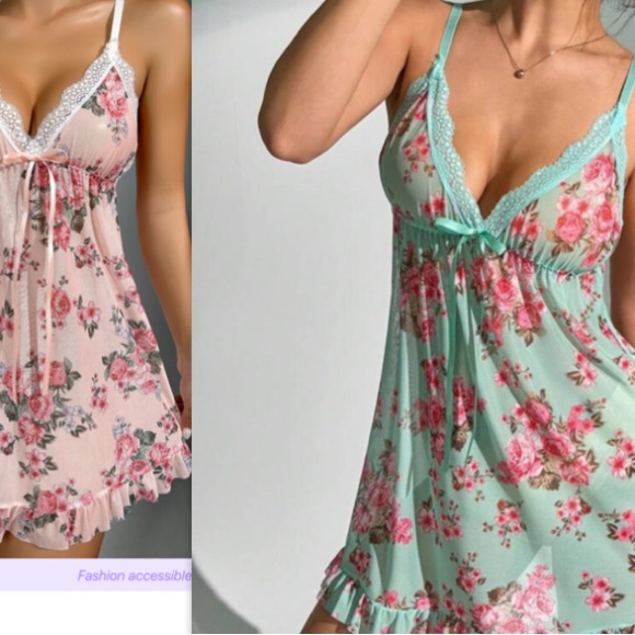 ♦️2♦️LACE CAMI FLORAL LINGERIE SETS - Picture 7 of 11